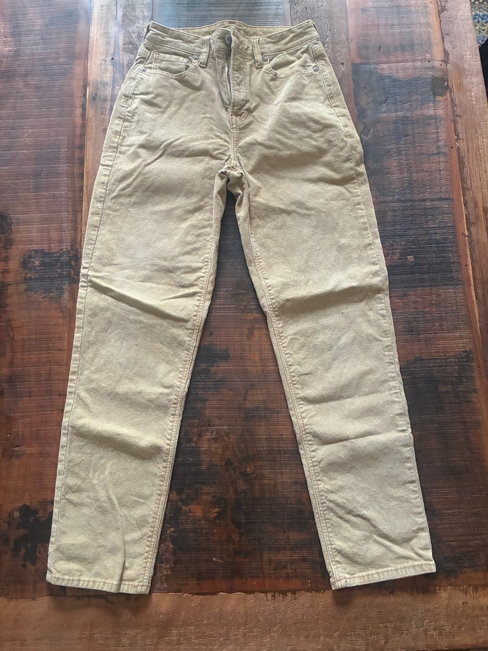 American Eagle Stretch Tan Straight Corduroy 0R - Picture 1 of 4